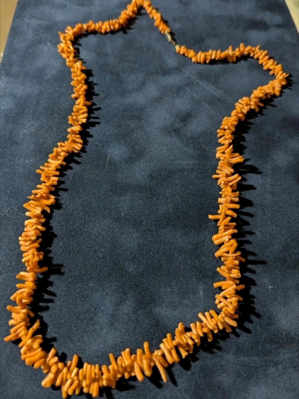 Vintage Coral 1960s Necklace 31" SS clasp